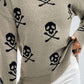 Graphic Mock Neck Dropped Shoulder Sweater