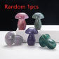 Natural Crystal Colorful Fluorite Mushroom Carving Pieces Hand DIY Polished Gemstones