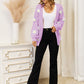 Angel Wings Flower Dropped Shoulder Open Front Cardigan