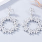 Rhinestone Flower Dangle Earrings