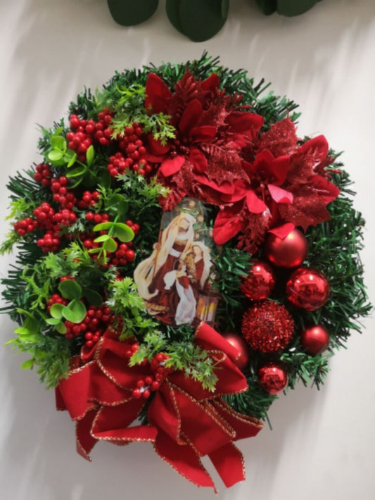 Christmas Wreath With Lamp God Jesus