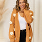 Angel Wings Flower Dropped Shoulder Open Front Cardigan