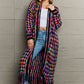 Multicolored Open Front Fringe Hem Cardigan