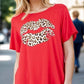 Leopard print short sleeve top