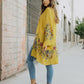 Long Floral Kimono Cardigan