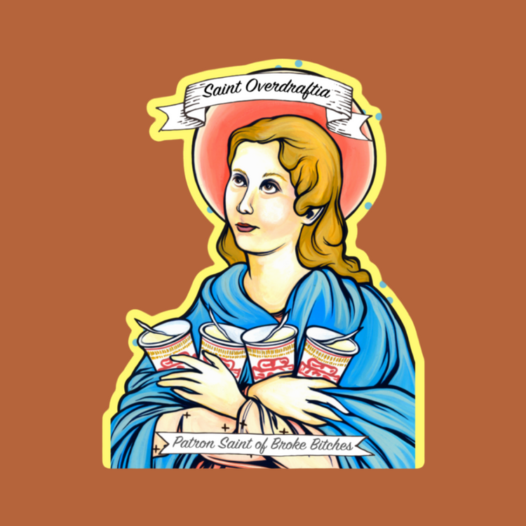 Saint Overdraftia Sticker