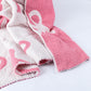 Pink 127*152cm Bow Printed Cozy Soft Throw Blanket