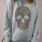 Skull Round Neck Long Sleeve Sweatshirt