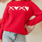 Valentine’s Day XOXO Round Neck Drop Shoulder Sweatshirt