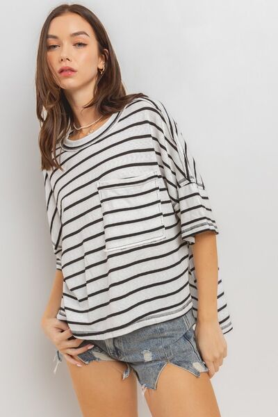 Women's casual striped tee