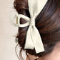 Black Solid Color Ribbon Bow Decor Hair Clip