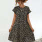 Frill Floral Round Neck Short Sleeve Tiered Dress