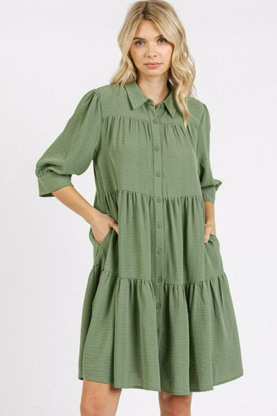 Chic pocketed shirt dress