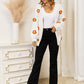 Angel Wings Flower Dropped Shoulder Open Front Cardigan