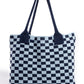 Fame Checkered Pattern Tote Bag