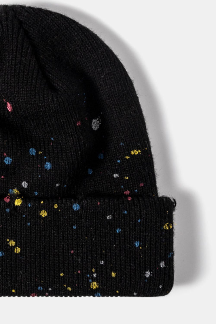 Confetti Rib-Knit Cuff Beanie