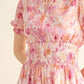 Frill detail printed dress