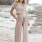 Short Sleeve T-Shirt and Wide Leg Pants Set