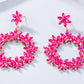 Rhinestone Flower Dangle Earrings