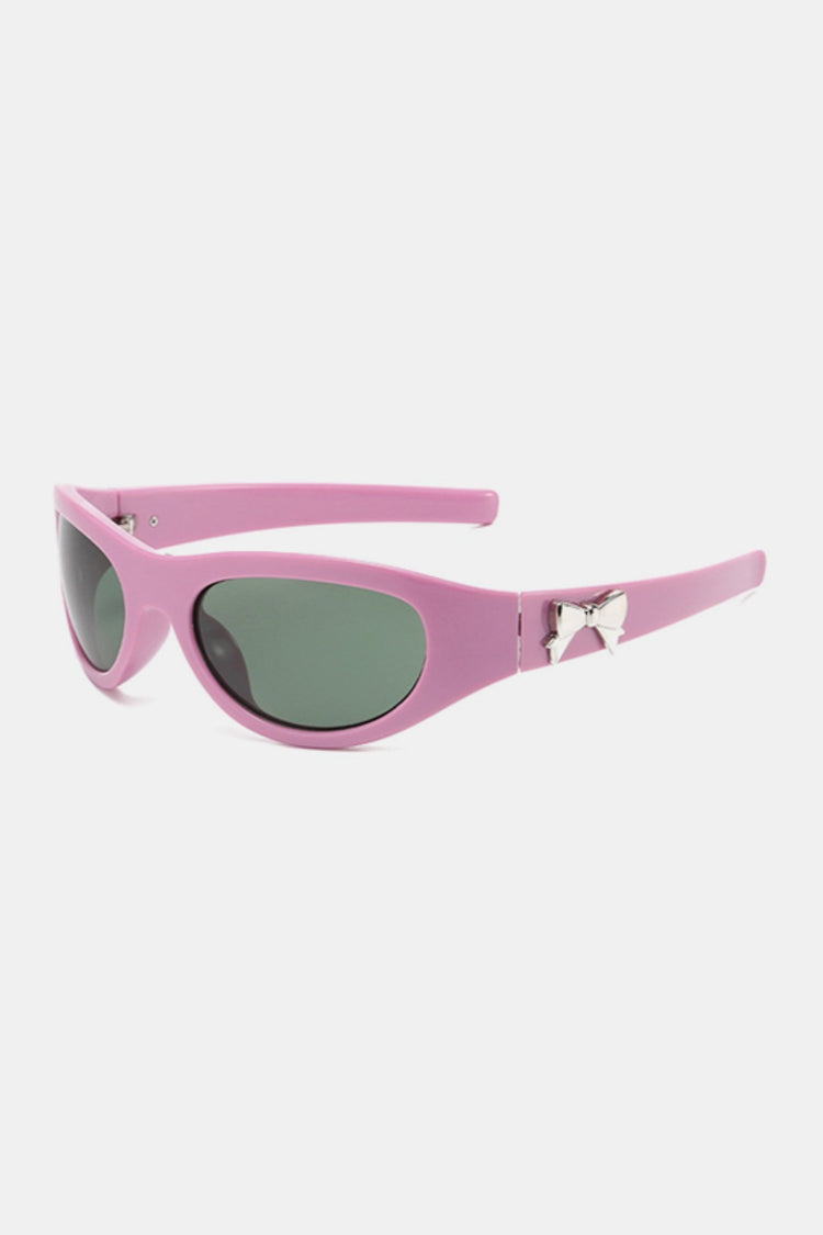 Polycarbonate Frame Cat-Eye Bow Sunglasses