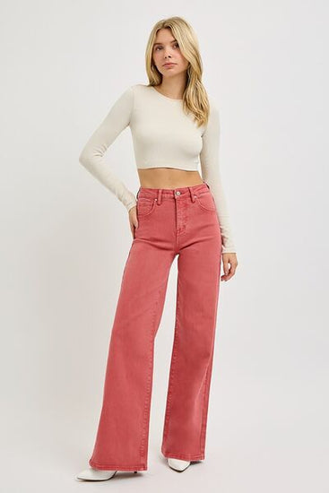 Stretchy high-waist jeans