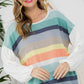 PLUS MULTI STRIPE MIXED BOXY TOP - Rebel K Collective