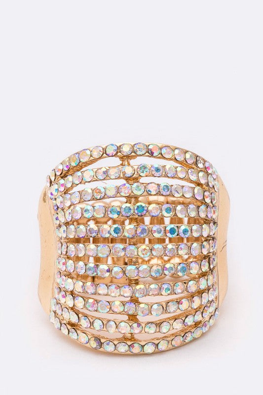 Layered Crystals Stretch Ring