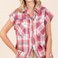 Mineral wash plaid shirt