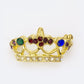 Crystal Crown Brooch