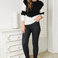 Woven Right Two-Tone Openwork Rib-Knit Sweater