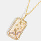 Rhinestone Constellation Pendant Copper Necklace