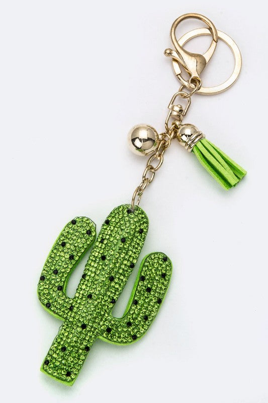 Soft Crystal Cactus Key Charm