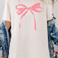 Pink Valentine Bow Graphic Plus Heavy Cotton Tee