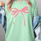 Pink Valentine Bow Graphic Plus Heavy Cotton Tee