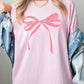 Pink Valentine Bow Graphic Plus Heavy Cotton Tee