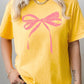 Pink Valentine Bow Graphic Plus Heavy Cotton Tee