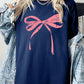 Pink Valentine Bow Graphic Plus Heavy Cotton Tee