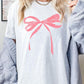 Pink Valentine Bow Graphic Plus Heavy Cotton Tee