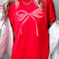 Pink Valentine Bow Graphic Plus Heavy Cotton Tee