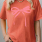 Pink Valentine Bow Graphic Plus Heavy Cotton Tee