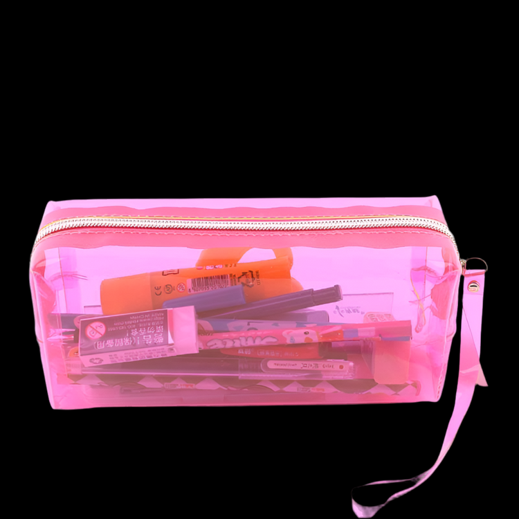 Candy color transparent large capacity pencil case