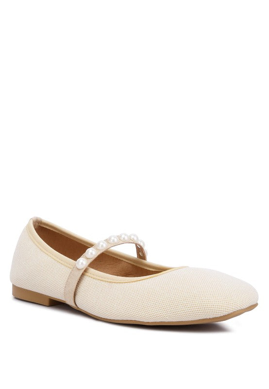 Sassie Pearl Embellished Ballerina Flats