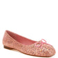 Apollon Bow Detail Foil Print Suede Ballerinas