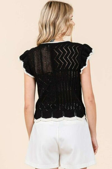 Openwork knit top