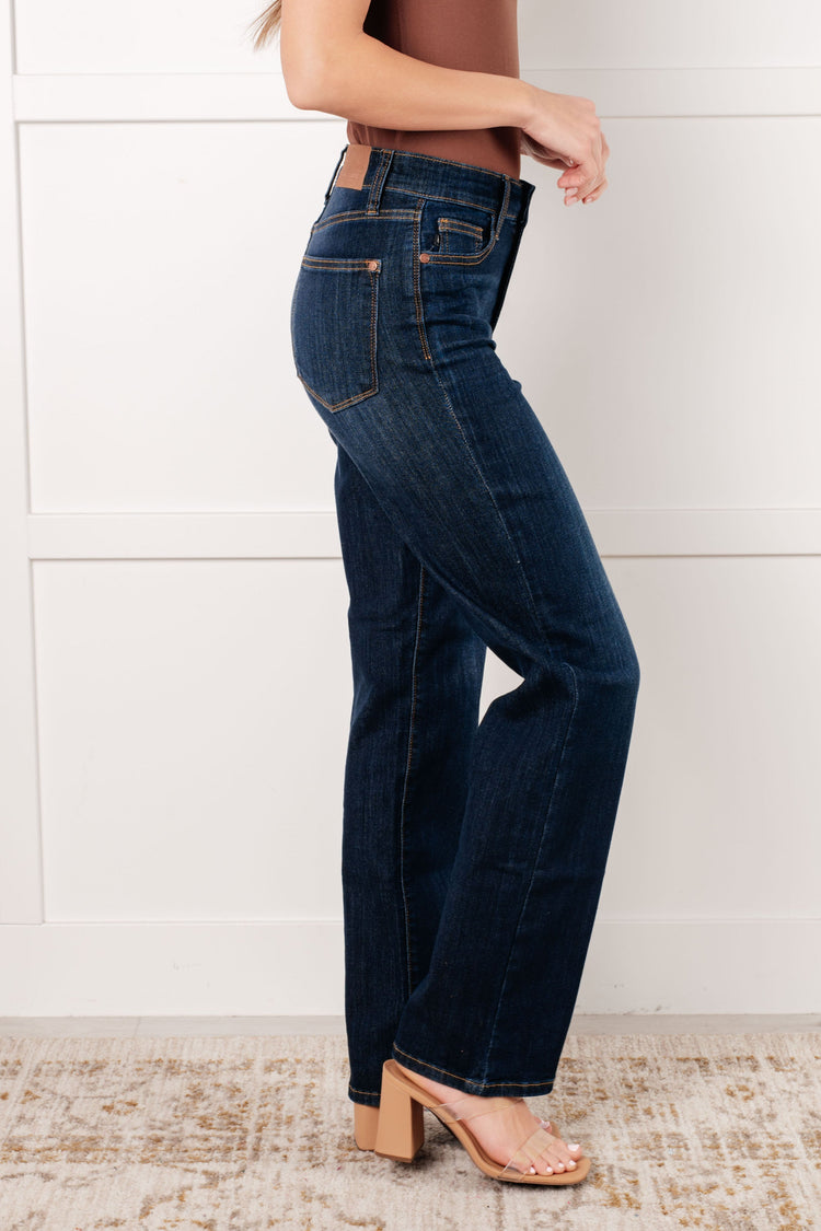 Alaina High Rise Classic Straight Jeans