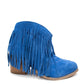 Amos Fringe Ankle Bootie in Blue Suede