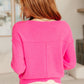 Back to Life V-Neck Sweater in Pink