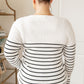 Be Still V-Neck Striped Sweater