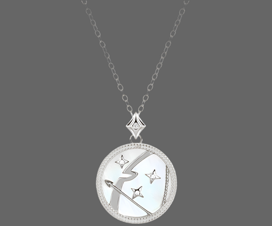 Sterling Silver Zodiac White Shell Necklace