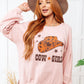 Cow Girl Graphic Pullover in Dusty Pink